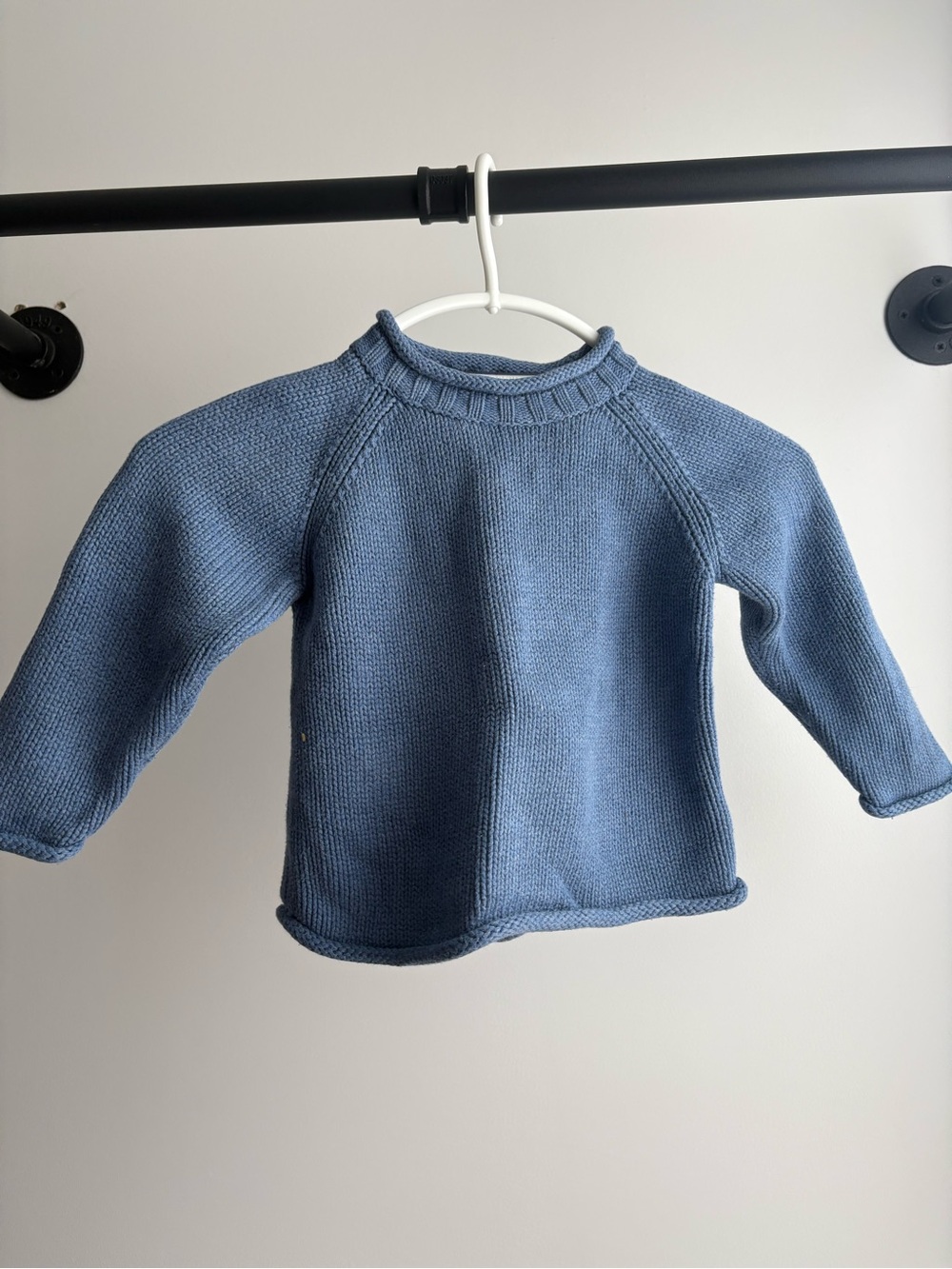 Lands’ End Toddler Unisex Blue Knit Sweater, Fisherman, Coastal